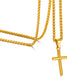 Gold Cross Necklace With Wheat Chain N00335