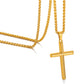 Gold Cross Necklace Wheat Chain N00343