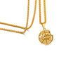 Gold Apple Compass Pendant Necklace Wheat Chain N00391