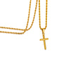 Gold Cross  Necklace Twisted Rope Chain N00334