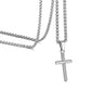 Silver Cross Necklace Wheat Chain N00331