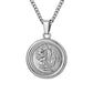 Silver Rose Pendant Necklace Curb Chain N00733