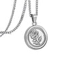 Silver Rose Pendant Necklace Curb Chain N00733