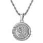 Silver Rose Pendant Necklace Twisted Rope Chain N00736