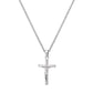 Silver Jesus Cross Necklace Curb Chain N00411