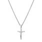 Silver Jesus Cross Necklace Wheat Chain N00418