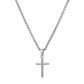 Silver Cross Necklace Wheat Chain N00331