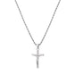 Silver Jesus Pendant Necklace Twisted Rope Chain N00417