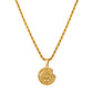 Gold Apple Compass Pendant Necklace Twisted Rope Chain N00390