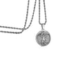 Silver Tree of Life Pendant Necklace Twisted Rope Chain N00402