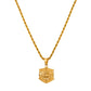 Gold Shield Compass Pendant Necklace Twisted Rope Chain N00398