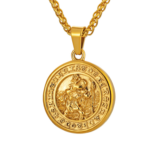 Gold Pendant Necklace Wheat Chain N00996