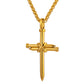 Gold Nail Cross Necklace Wheat Chain N01616