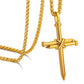 Gold Nail Cross Necklace Wheat Chain N01616