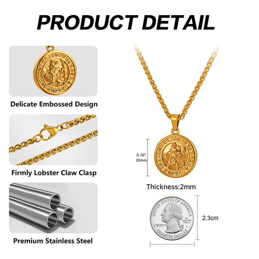 Gold Pendant Necklace Wheat Chain N00996