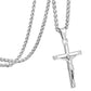 Silver Jesus Cross Necklace Wheat Chain N00418