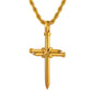 Gold Nail Cross Necklace Twisted Rope Chain N01615