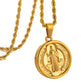 Gold Pendant Necklace Twisted Rope Chain N00927