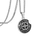 Antique Silver Apple Compass Pendant Necklace Curb Chain N00546