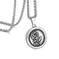 Antique Silver Rose Pendant Necklace Wheat Chain N00748