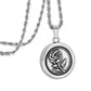 Antique Silver Rose Pendant Necklace Twisted Rope Chain N00747