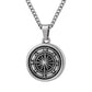 Antique Silver Compass Pendant Necklace Curb Chain N00678