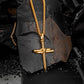 Gold Nail Cross Necklace Wheat Chain N01616