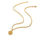 Gold Coin Compass Pendant Necklace Twisted Rope Chain N00382