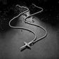 Silver Nail Cross Necklace Wheat Chain N00363