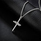 Silver Nail Cross Necklace Wheat Chain N00363