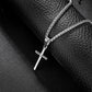 Silver Cross Necklace Wheat Chain N00331