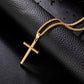 Gold Cross Necklace Wheat Chain N00343