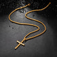 Gold Cross Necklace Wheat Chain N00343