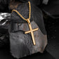 Gold Cross Necklace Twisted Rope Chain N00342