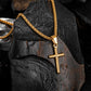 Gold Cross Necklace With Wheat Chain N00335