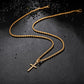 Gold Cross  Necklace Twisted Rope Chain N00334