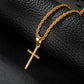 Gold Cross  Necklace Twisted Rope Chain N00334