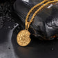 Gold Apple Compass Pendant Necklace Twisted Rope Chain N00390