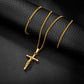 Gold Jesus Cross tNecklace Curb Chain N00414