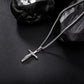 Silver Jesus Cross Necklace Wheat Chain N00418