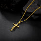 Gold Jesus Cross tNecklace Curb Chain N00414