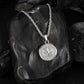 Silver Compass Pendant Necklace Twisted Rope Chain N00648