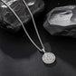 Silver  Compass Pendant Necklace Wheat Chain N02134