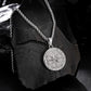 Silver  Compass Pendant Necklace Wheat Chain N02134