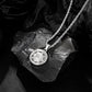 Silver Compass Pendant Necklace Twisted Rope Chain N00670