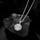 Silver Compass Pendant Necklace Wheat Chain N00671