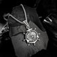 Antique Silver Anchor Compass Pendant Necklace Wheat Chain N00583