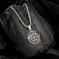 Antique Silver Apple Compass Pendant Necklace Twisted Rope Chain N00549