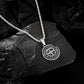 Antique Silver Apple Compass Pendant Necklace Twisted Rope Chain N00549