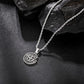 Antique Silver Apple Compass Pendant Necklace Twisted Rope Chain N00549